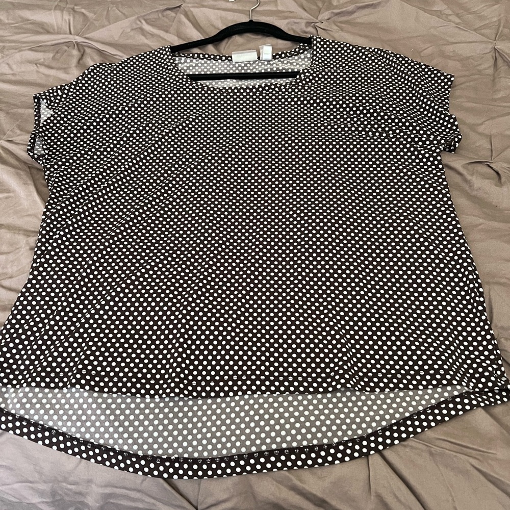 Chico’s Size 3 Women’s Blouse - Brown Polka Dot